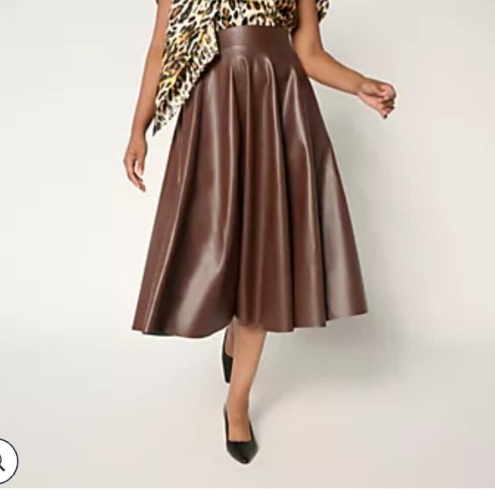 Faux leather skirt